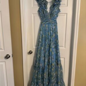 Floral Blue Maxi Dress